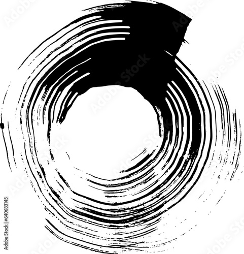 Ink Dry Brush Grunge Free Hand Round Frame