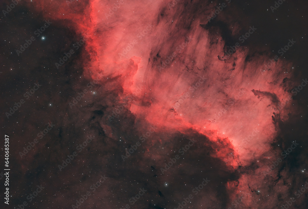 north America, NGC 7000, narrowband Ha and OIII in HOO palette and RGB stars