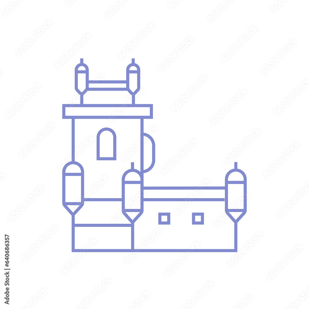 Portugal landmark icon. Famous historical place Portugal landmark icon. Famous historical place