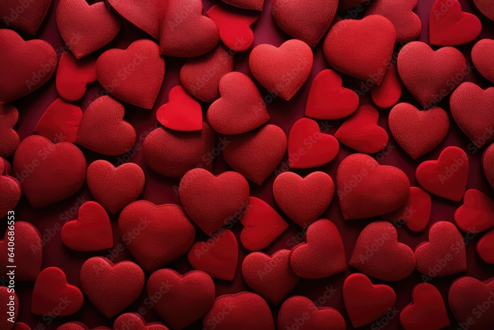 Red hearts background full frame shot heart-shaped