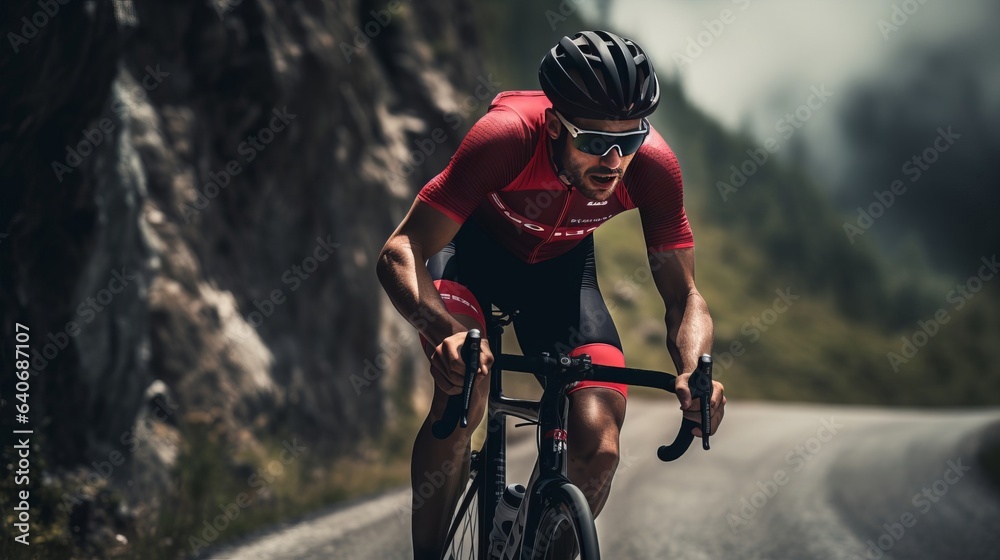 mountain cycle race, rider riding a bicycle, racing, sports