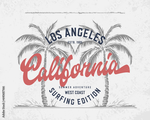 California typography. Bold Script Font. Hand-drawn Lettering. T-shirt design. Vector

