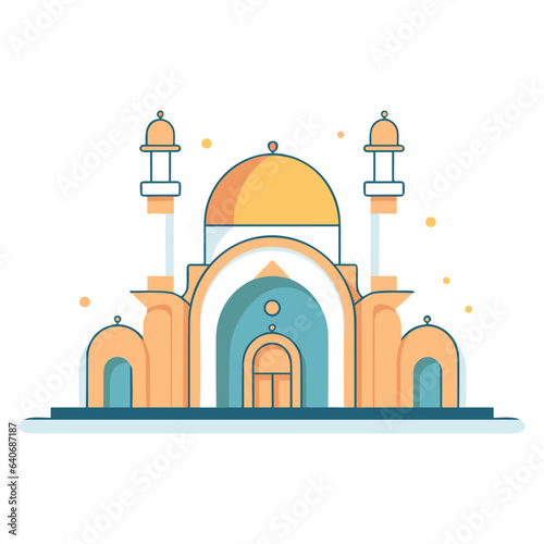 mosque or masjid vector illustration clipart sticker png for milad un nabi or ramdan eid mubarak flat style