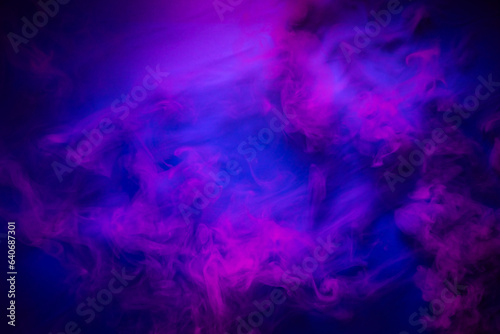 Canvas Print Red smoke on a blue background. Mystic texture in neon colors
