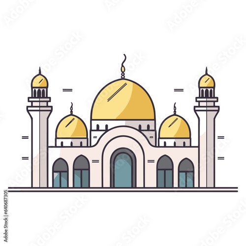 mosque or masjid vector illustration clipart sticker png for milad un nabi or ramdan eid mubarak flat style