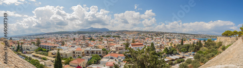 Overview of the city of Rethymno  island of Crete  Greece as seen from the historic fortress  Panoramic view 