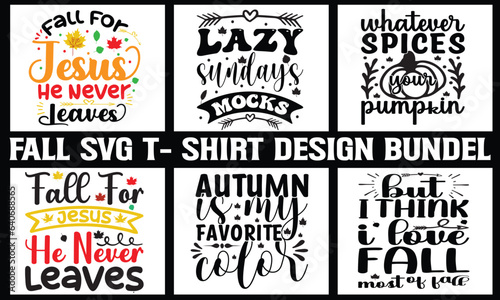 fall typography, svg, t- shirt design Bundle