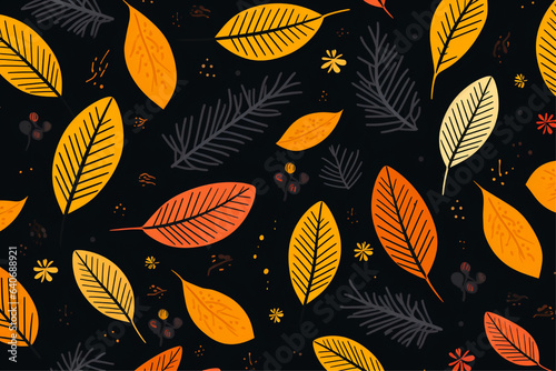 seamless pattern with leaves  autumn leaf pattern illustration