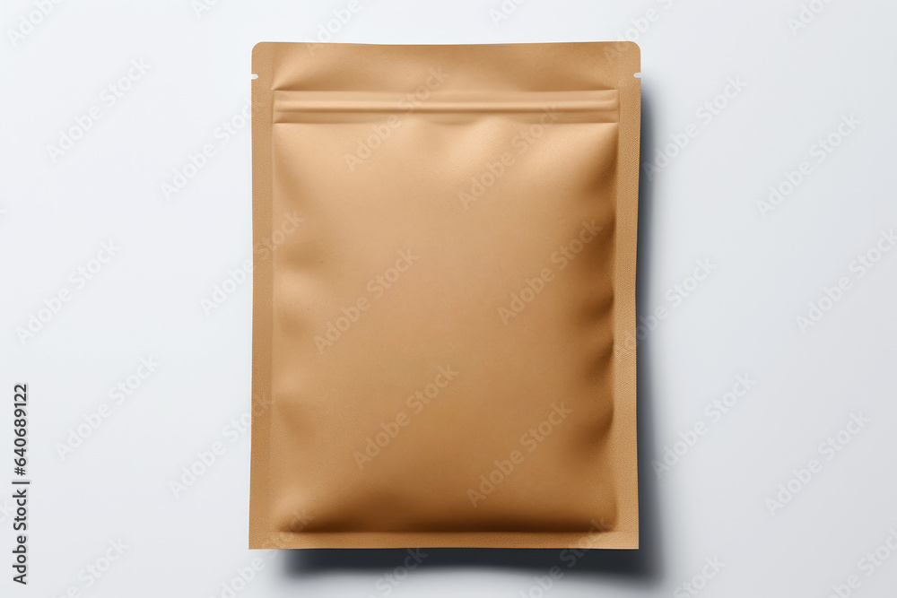 Kraft Square Sachet Mockup ai generated Kraft Square Sachet Mockup ai generated