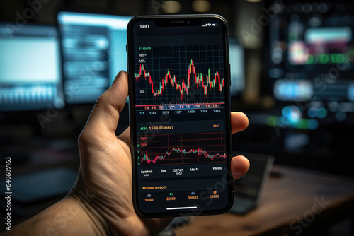 Man Is Holding A Flagship Smartphone On The Screen cryptocurrency fluctuations