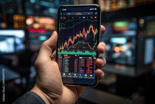 Man Is Holding A Flagship Smartphone On The Screen cryptocurrency fluctuations