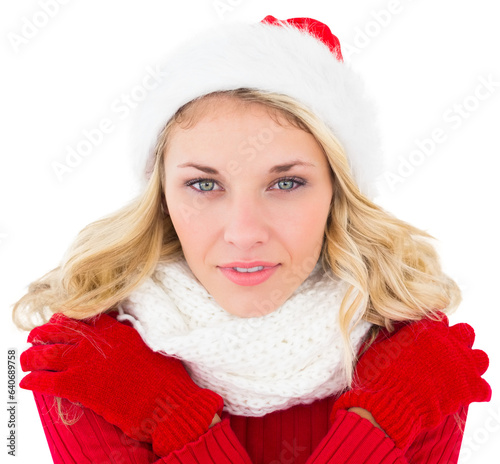 Digital png photo of caucasian woman wearing santa claus hat on transparent background