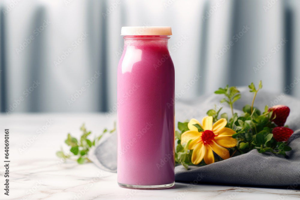 Smoothie Glass Bottle Mockup Smoothie Glass Bottle Mockup