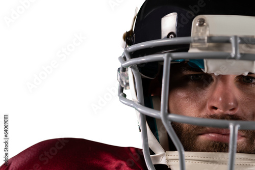 Digital png photo of caucasian male athlete on transparent background