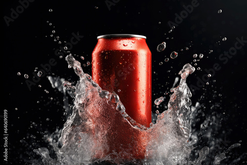 Soda Can With Ice Mockup