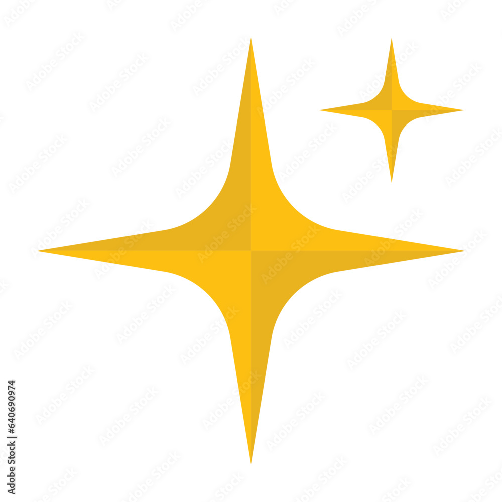 Sparkle shine icon symbol vector. on white background