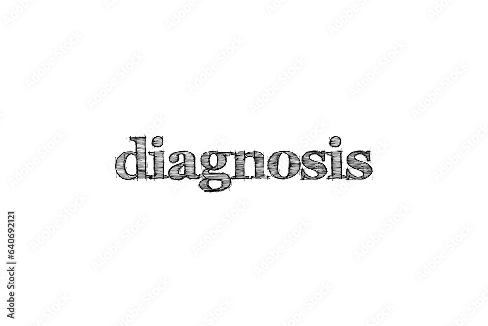 Digital png illustration of diagnosis text on transparent background