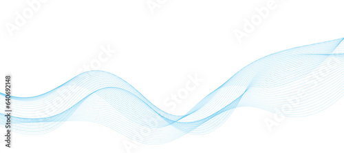 Abstract vector background with smooth color wave. Smoke wavy lines	. Vector blue waves background photo