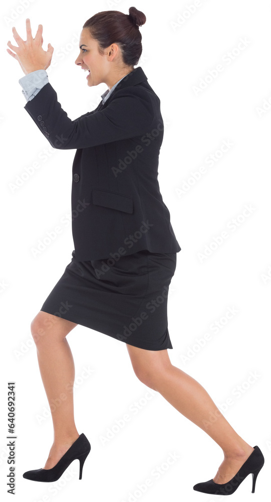 Digital png photo of caucasian businesswoman on transparent background Digital png photo of caucasian businesswoman on transparent background