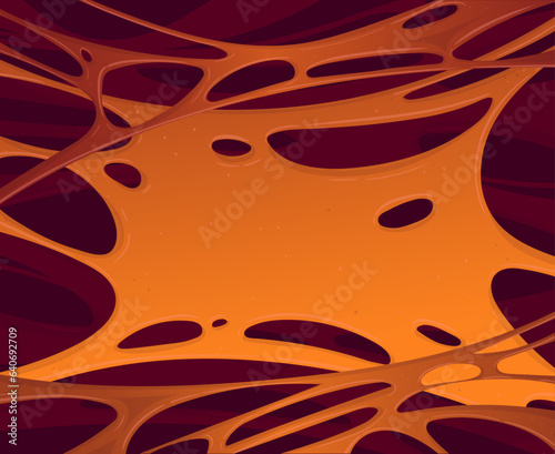 Stretchy slime background. Cartoon sticky chewing gum, dripping slime. Goo liquid mucus splatter flat vector background illustration