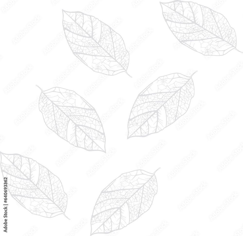 Digital png illustration of floating leaves on transparent background