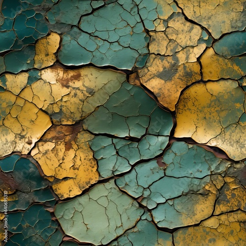 Peeled Cracks Grungy Backgrounds with Gold Accents