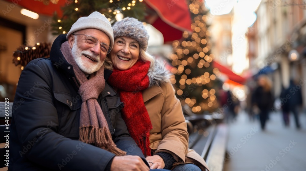 Happy seniors in a happy moment  enjoy to celebrate merry Christmas and happy new year, happy retirement concept.