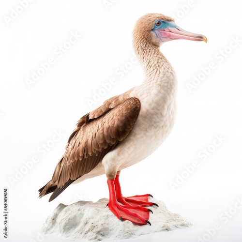 Red-footed booby bird isolated on white background. photo