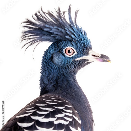 White-crowned pigeon bird isolated on white background.