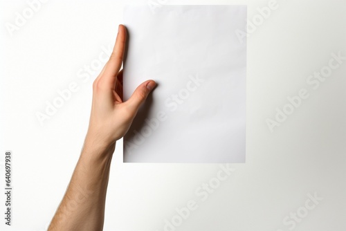 White canvas Hands grasp blank paper, highlighting creative possibilities in isolation
