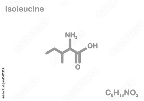 Isoleucine. Simplified structural formula. 