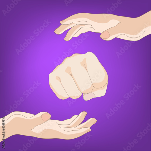 사람 손 디지털 드로잉 벡터 일러스트