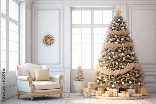 christmas luxury living room scandinavian style © chandlervid85