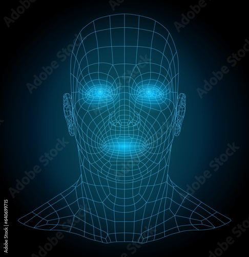 Face recognition. Human Face Scanning. Face ID. Facial recognition. Face scan	