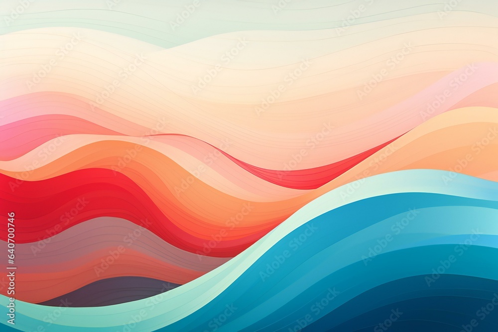 Fototapeta premium Waves abstract illustration. Wavy ocean abstract Backdrop. Curvy sea waves background.