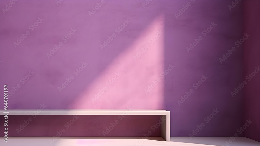 Empty Room in purple Colors with Shadows on the Wall. Minimal Podium for Product Presentation.
Empty Room in purple Colors with Shadows on the Wall. Minimal Podium for Product Presentation.