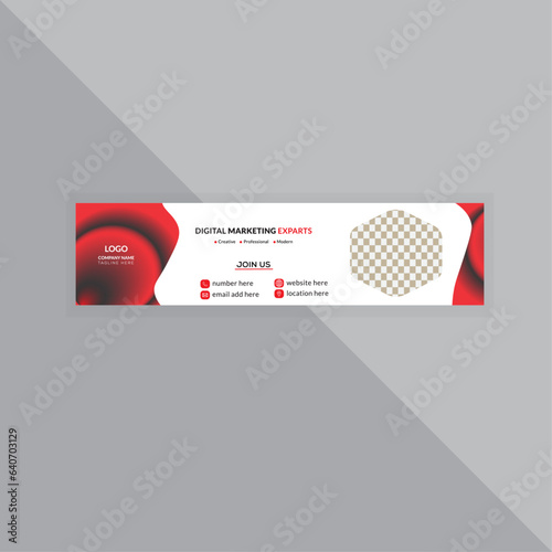 Red and Black LinkedIn Cover Flat Design Template vector