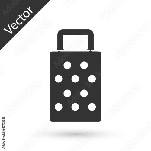 Grey Grater icon isolated on white background. Kitchen symbol. Cooking utensil. Cutlery sign. Vector