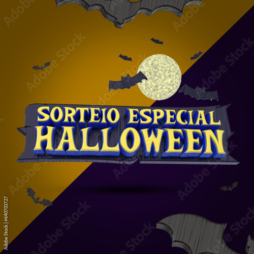 selo 3d ''sorteio especial halloween''.
