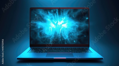 Cyber security concept. Closed padlock on laptop screen