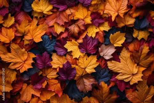 A lot of colorful maple leaves in the style of naturalistic tones. Generative AI