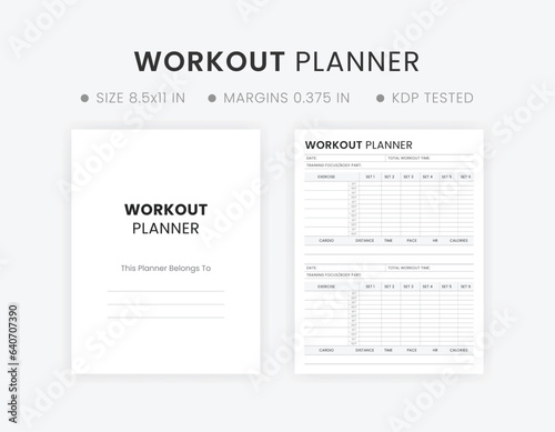 Printable workout planner template