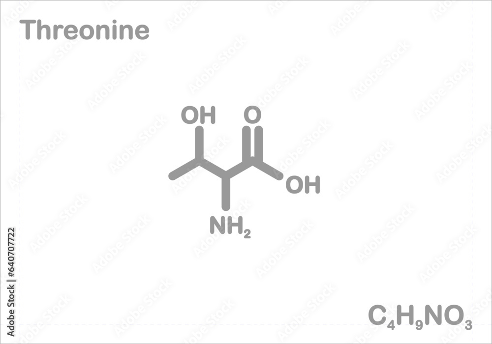 Threonine. Simplified structural formula. Threonine. Simplified structural formula.