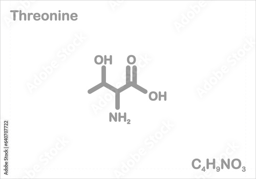 Threonine. Simplified structural formula. 