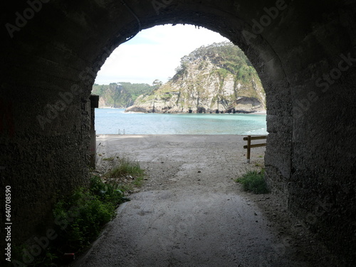 view from the tunnel to the sea