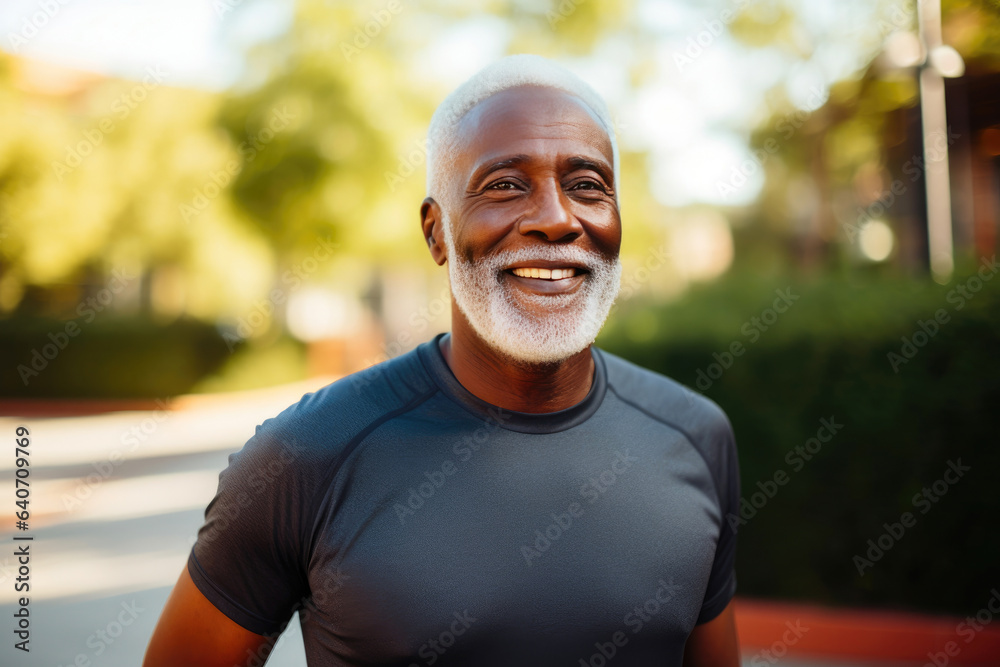 Active Aging: Senior Man Enjoying Outdoor Exercise Active Aging: Senior Man Enjoying Outdoor Exercise