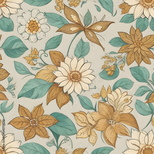 seamless pattern with flowers,Creative texture for fabric, packaging, textiles, wallpaper, and clothing.