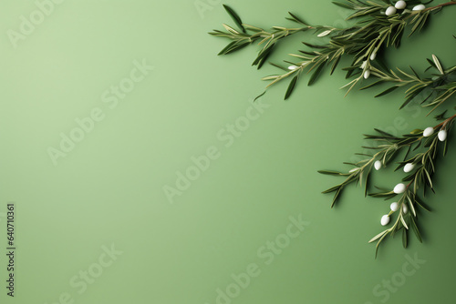 plain olive background with a winter theme