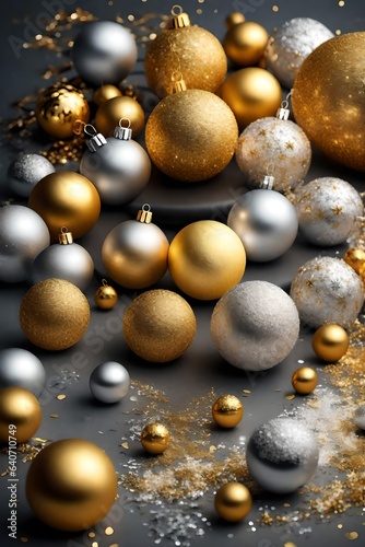 gold christmas balls generative AI 