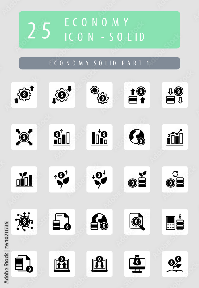 Economy Business Glyph Icon Style Design